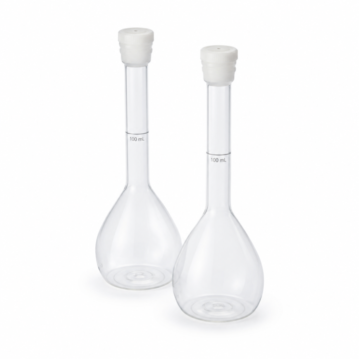 Plastic Volumetric Flask Set — 100 mL, 2 Pack