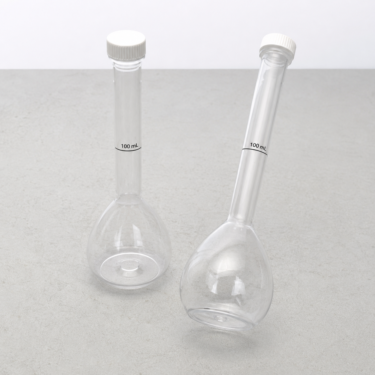Plastic Volumetric Flask Set — 100 mL, 2 Pack - Image 2