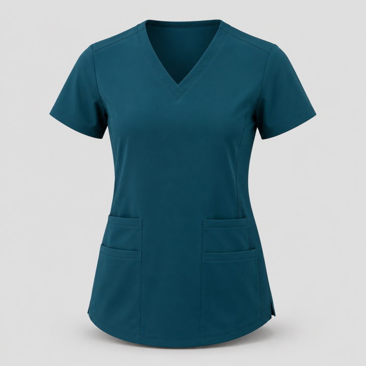 Women’s V-Neck Four-Pocket Scrub Top