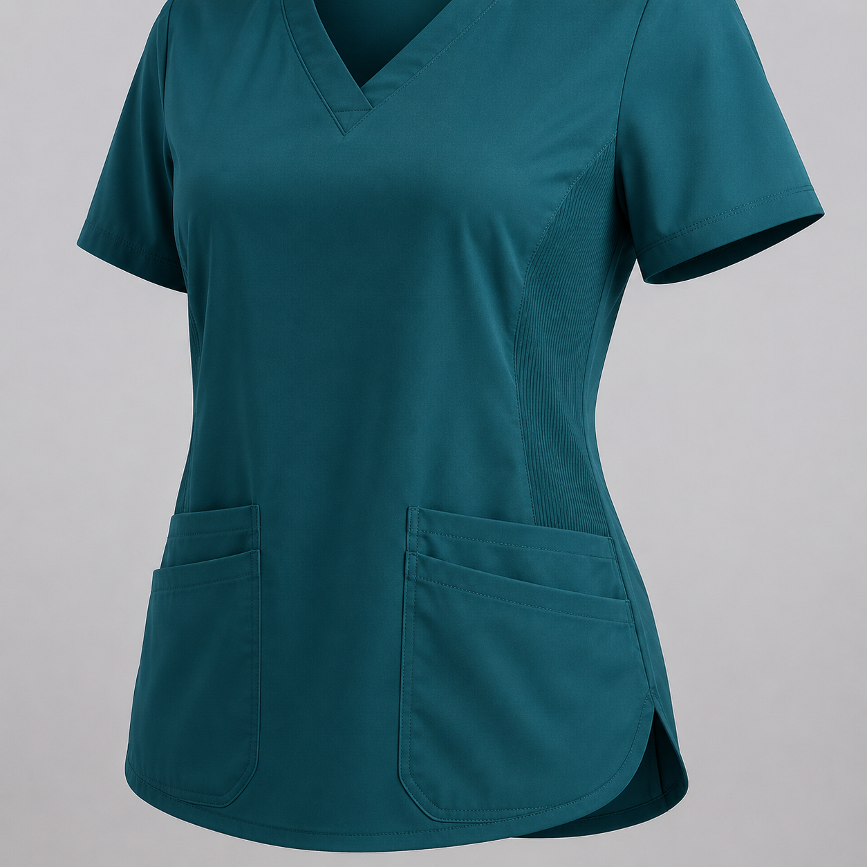 Women’s V-Neck Four-Pocket Scrub Top - Image 2