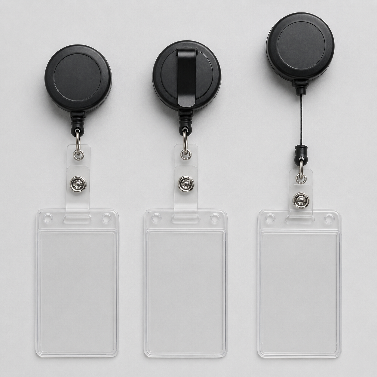 Heavy-Duty Badge Reel & Clear Holder Sets — 3 Pack - Image 2